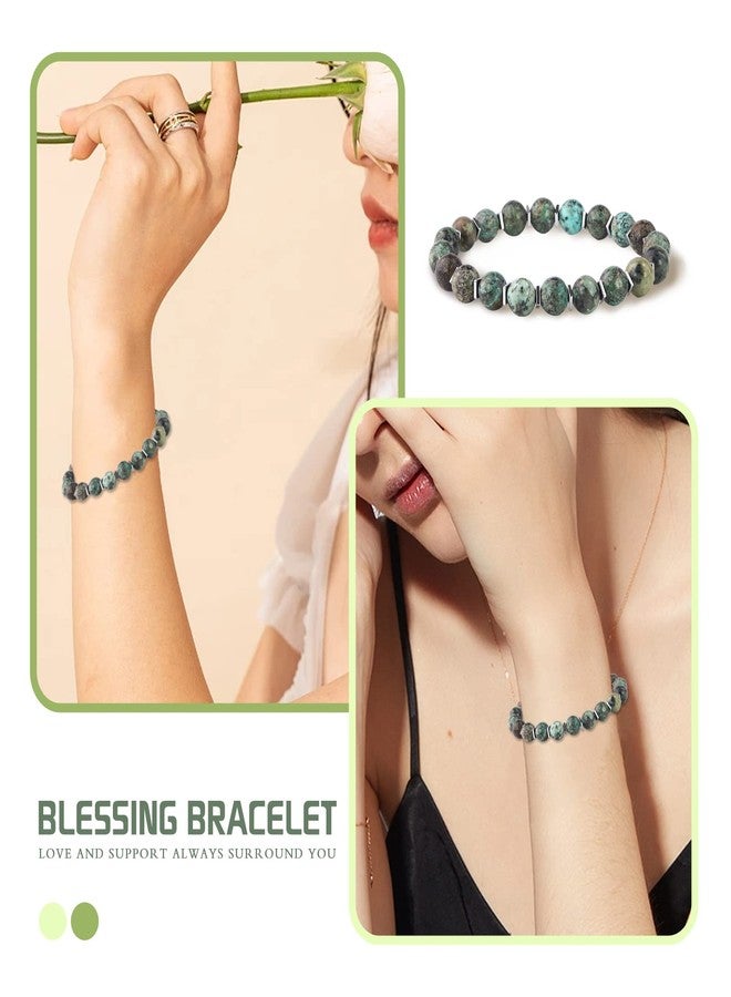 VDKIDKT Natural Stone Healing Bracelet, Get Well Soon Gifts for Women, Cancer Patient Healing Thoughts Gift After Surgery Illness with Meaningful Message Card (African Turquoise) - Image 5